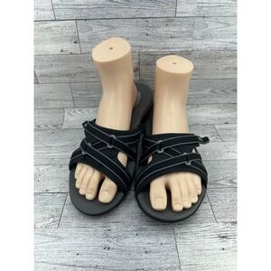 Teva Sandals Women Size 8 Black Gray Sport Comfort Walking Slip‎ On Flatform